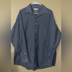 Van Heusen Men's Dark Blue Casual Button-Down Shirt